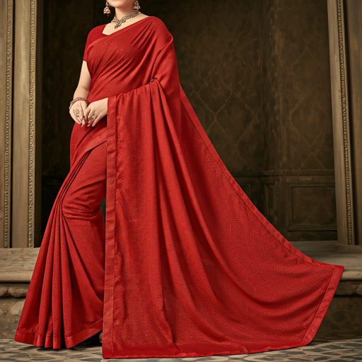 Woman in daily wear georgette saree